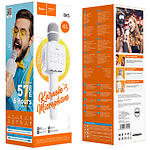 Фото Микрофон HOCO BK5 Cantando White (6931474742292) Karaoke, Bluetooth 5.0, AUX,Аккум 1.2Ah, Динамик 5W #6