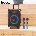 Изображение HOCO HA2 Wave Wooden (6942007604123) портативная колонка 45W, 4.5Ah аккум, BT, USB/SD, 2 микрофона #6 Фото HOCO HA2 Wave Wooden (6942007604123) портативная колонка 45W, 4.5Ah аккум, BT, USB/SD, 2 микрофона #6