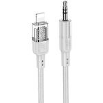 Звуковой переходник HOCO UPA27 White (6942007612524) Lightning male на 3.5mm male Audio cable 1.2м - фото