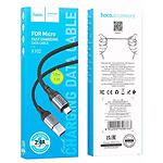 Фото Кабель HOCO X102 Black (6942007608763) USB/Micro-USB, 1м, 2.4A, nylon/aluminum #5