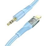 Фото Переходник HOCO UPA25 Blue (6931474791160) Lightning male на 3.5mm male Audio cable 1м #1