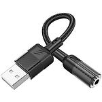 Фото Переходник HOCO LS37 Black (6942007612562) USB-A male на 3.5mm female Audio #2