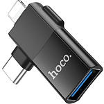 Фото Переходник HOCO UA17 Black (6942007602303) 2-in-1 Type-C+Lightning male/USB-A female USB2.0 #4