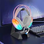 Изображение HOCO W109 Rich gaming White (6942007609012) наушники с микрофоном накладные, RGB Led #3 Фото HOCO W109 Rich gaming White (6942007609012) наушники с микрофоном накладные, RGB Led #3
