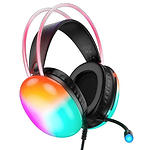 Изображение HOCO W109 Rich gaming Black (6942007609005) наушники с микрофоном накладные, RGB Led Фото HOCO W109 Rich gaming Black (6942007609005) наушники с микрофоном накладные, RGB Led