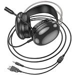 Изображение HOCO W109 Rich gaming Black (6942007609005) наушники с микрофоном накладные, RGB Led #5 Фото HOCO W109 Rich gaming Black (6942007609005) наушники с микрофоном накладные, RGB Led #5