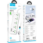 Фото Фильтр-удлинитель сетевой HOCO AC13A Talento 1.5m White, 5-розеток, CHARGER 3*USB-A, USB-C, 17W #5
