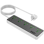 Фото Фильтр-удлинитель сетевой HOCO AC13A Talento 1.5m Black, 5-розеток, CHARGER 3*USB-A, USB-C, 17W #3