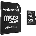 microSD HC 4Gb Wibrand class 4 (WICDC4/4GB-A) с SD переходником - фото