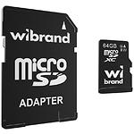 Фото microSD XC 64Gb Wibrand UHS-I class 10 (WICDXU1/64GB-A) с переходником
