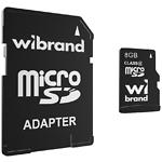 Изображение microSD HC 8Gb Wibrand class 4 (WICDC4/8GB-A) с переходником Фото microSD HC 8Gb Wibrand class 4 (WICDC4/8GB-A) с переходником