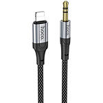 Звуковой переходник HOCO UPA26 Black (6942007608817) Lightning male на 3.5mm male Audio cable 1м - фото