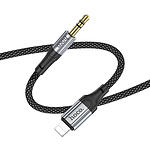 Фото Звуковой переходник HOCO UPA26 Black (6942007608817) Lightning male на 3.5mm male Audio cable 1м #2