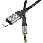 Фото Звуковой переходник HOCO UPA26 Black (6942007608817) Lightning male на 3.5mm male Audio cable 1м #3