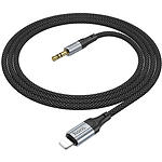 Фото Звуковой переходник HOCO UPA26 Black (6942007608817) Lightning male на 3.5mm male Audio cable 1м #5