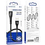Изображение Кабель BOROFONE BX98 Black (BX98LB) USB/Lightning, 1м, 2.4A #4 Фото Кабель BOROFONE BX98 Black (BX98LB) USB/Lightning, 1м, 2.4A #4
