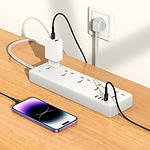 Фото Фильтр-удлинитель сетевой HOCO AC14A Rico 1.5m White, 5-розеток, CHARGER 3*USB-A, USB-C, 30W #4