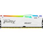 Фото DDR-5 32GB 6400МГц Kingston FURY Beast White RGB (KF564C32BWA-32)