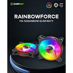 Изображение Вентилятор 120мм GAMEMAX FN-12Rainbow-Q-Infinity, Black, ARGB #9 Фото Вентилятор 120мм GAMEMAX FN-12Rainbow-Q-Infinity, Black, ARGB #9