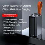 Изображение Внешний аккумулятор Power Bank ATRIA WPD-100, 30000mAh, 100W PD2.0, 2*USB-A + 2*USB-C laptop, Black #3 Фото Внешний аккумулятор Power Bank ATRIA WPD-100, 30000mAh, 100W PD2.0, 2*USB-A + 2*USB-C laptop, Black #3