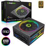 фото Блок живлення GAMEMAX RGB 750 PRO, ATX3.0/3.1, PCIe5.0, 750W модульный, 80+GOLD, ARGB ring fan 140