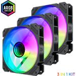 Фото Вентилятор 120мм GAMEMAX RC300, 3 шт KIT Black ARGB PWM 1200±10%, 3pin + Molex #8