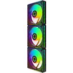 Изображение Вентилятор 120мм GAMEMAX RA300 BK, 3 шт KIT Black ARGB PWM, 800~1600±10%, 3pin + 4pin #5 Фото Вентилятор 120мм GAMEMAX RA300 BK, 3 шт KIT Black ARGB PWM, 800~1600±10%, 3pin + 4pin #5