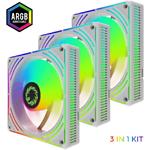 Изображение Вентилятор 120мм GAMEMAX RA300 WH, 3 шт KIT White ARGB PWM, 800~1600±10%, 3pin + 4pin Фото Вентилятор 120мм GAMEMAX RA300 WH, 3 шт KIT White ARGB PWM, 800~1600±10%, 3pin + 4pin