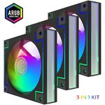 Фото Вентилятор 120мм GAMEMAX RD300 BK, 3 шт KIT Black ARGB PWM, 800~1600±10%, 3pin + 4pin