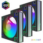 Фото Вентилятор 120мм GAMEMAX RD300 BK, 3 шт KIT Black ARGB PWM, 800~1600±10%, 3pin + 4pin #9