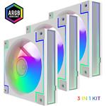 Фото Вентилятор 120мм GAMEMAX RD300 WH, 3 шт KIT White ARGB PWM, 800~1600±10%, 3pin + 4pin