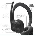 Изображение Logitech Zone 300 Midnight Black (981-001406/981-001407) Bluetooth наушники с микрофоном с оголовьем #2 Фото Logitech Zone 300 Midnight Black (981-001406/981-001407) Bluetooth наушники с микрофоном с оголовьем #2