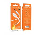 Фото Звуковой переходник BOROFONE BL18W White Lightning male на AUX 3.5mm male Audio, 1м #2