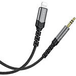 Изображение Звуковой переходник BOROFONE BL15MG1 Metel Grey Lightning male на AUX 3.5mm male Audio, 1м Фото Звуковой переходник BOROFONE BL15MG1 Metel Grey Lightning male на AUX 3.5mm male Audio, 1м