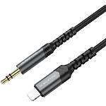 Изображение Звуковой переходник BOROFONE BL15MG1 Metel Grey Lightning male на AUX 3.5mm male Audio, 1м #1 Фото Звуковой переходник BOROFONE BL15MG1 Metel Grey Lightning male на AUX 3.5mm male Audio, 1м #1