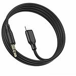 Фото Звуковой переходник BOROFONE BL18B Black Lightning male на AUX 3.5mm male Audio, 1м #1