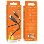 Фото Звуковой переходник BOROFONE BL18B Black Lightning male на AUX 3.5mm male Audio, 1м #2