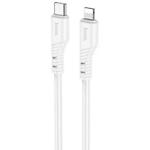 Фото Кабель HOCO X97 White (6931474799791) USB/Lightning, 1м, 2.4A, 20W, silicone+ABS+alum