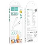 Фото Кабель HOCO X97 White (6931474799791) USB/Lightning, 1м, 2.4A, 20W, silicone+ABS+alum #4