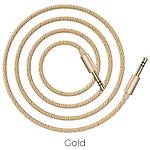 Фото Кабель BOROFONE BL3GD1 Gold Аудио 3,5mm джек/3,5mm джек, AUX кабель, 1м