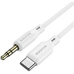 Фото Звуковой переходник BOROFONE BL18CW White Type-C male на AUX 3.5mm male Audio, 1м #1