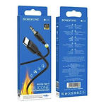 Фото Звуковий перехідник BOROFONE BL18 CB Black (6941991101069) Type-C male на AUX 3.5mm male Audio, 1м #3
