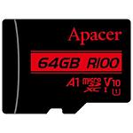 Изображение microSD XC 64Gb Apacer Class10 UHS-I V10 A1 (AP64GMCSX10UB-RA) без переходника, R100MB/s Фото microSD XC 64Gb Apacer Class10 UHS-I V10 A1 (AP64GMCSX10UB-RA) без переходника, R100MB/s