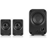 Фото Акустическая система REAL-EL M-320 black (EL121300014), 2.1 5W Woofer + 2*3 speaker, RGB, mini-jack