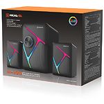 Фото Акустическая система REAL-EL M-320 black (EL121300014), 2.1 5W Woofer + 2*3 speaker, RGB, mini-jack #4