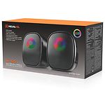 Фото Акустическая система REAL-EL S-55 Black (EL121100014), 2*3W speaker, mini-jack 3,5/USB, RGB #1