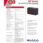 Фото Аккумулятор к UPS 12В 7.2Ач CSB (GP1272_28W) #1