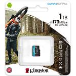 Изображение microSD XC 1TB Kingston Canvas Go! Plus U3 A2 V30 C10 (SDCG3/1TBSP) без переходника, R170/W90 Фото microSD XC 1TB Kingston Canvas Go! Plus U3 A2 V30 C10 (SDCG3/1TBSP) без переходника, R170/W90