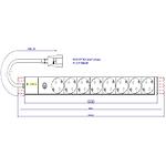 Фото Блок розеток CONTEG 8*Schuko, вилка С14, предохранитель, 1U, кабель 2м (DP-RP-08-SCHUF-IEEC14/S)