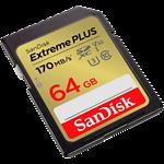 фото SD XC 64 GB SanDisk Extreme Plus C10 UHS-I U3 V30 (SDSDXW2-064G-GNCIN) R/W 170/80MBs +2y RescuePRO